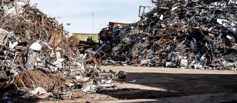 scrap metal recycling piles